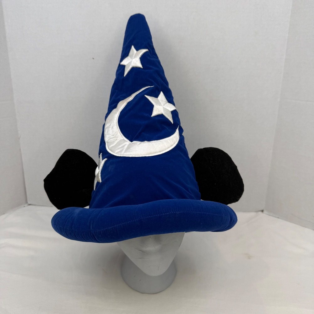 Disney Parks Sorcerer Mickey Mouse Hat Fantasia Wizard Blue Velvet Adult